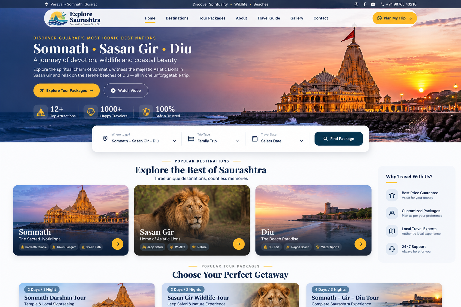 Explore Saurashtra travel website
